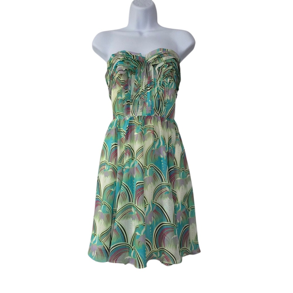 MM Couture Strapless Cocktail Dress Womens Multicolor XS Sweetheart Neckline